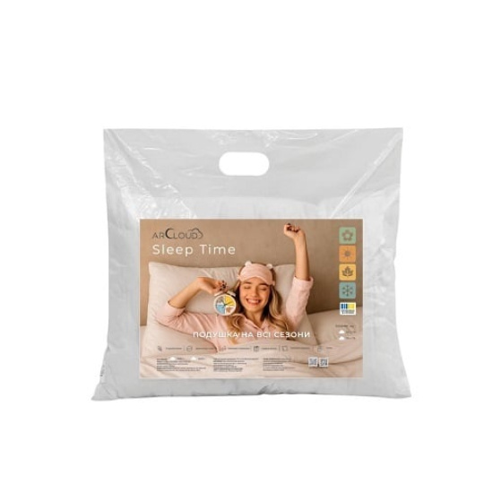 Подушка 70х70 SLEEP ТІМЕ у пакеті ARCLOUD (Подушка 70х70 SLEEP TIME мікрофібра Plain White   без блискавки без кутика пакет )
