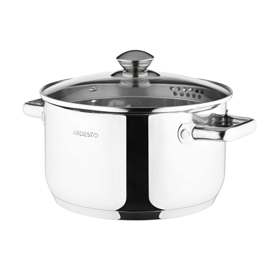AR2847CS Каструля Ardesto Gemini Lecco з нос. для зливу, скл. кр., 4.7 л, нерж. ст.