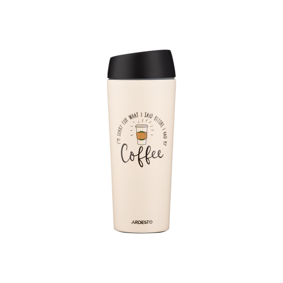 AR2645C Термокухоль Ardesto Coffee Time 450 мл, нержавіюча сталь, бежевий