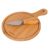 AR0935 Набір для подачі сиру Ardesto Midori, 2 предмети, 19.5х14х0.8см, бамбук, нержавіюча сталь
