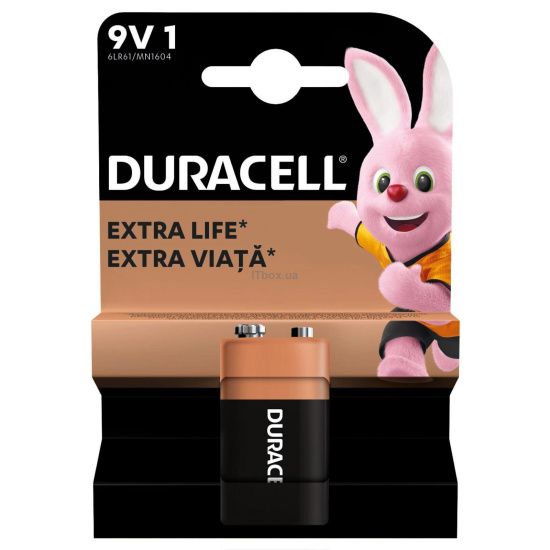 Батарейка DURACELL 9V / MN1604 KPN1*10 1 шт. (ціна за 1шт)