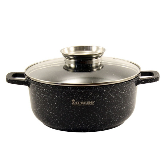BL-0316  Каструля кр. 1,2 л  алюм. з скл.кр. МАРМУР,  антипр., індукц.