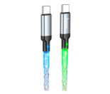 Кабель Hoco U112 Shine (Type-C to Type-C) 1м 60W PD LED