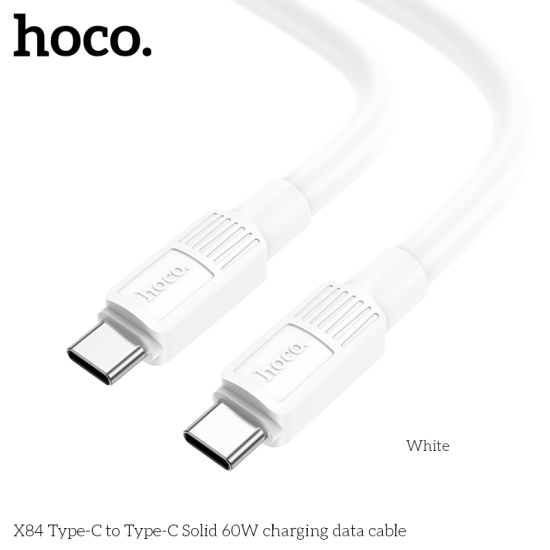 Кабель HOCO X84 Type-C to Type-C Solid PD 60W 1м (Білий)