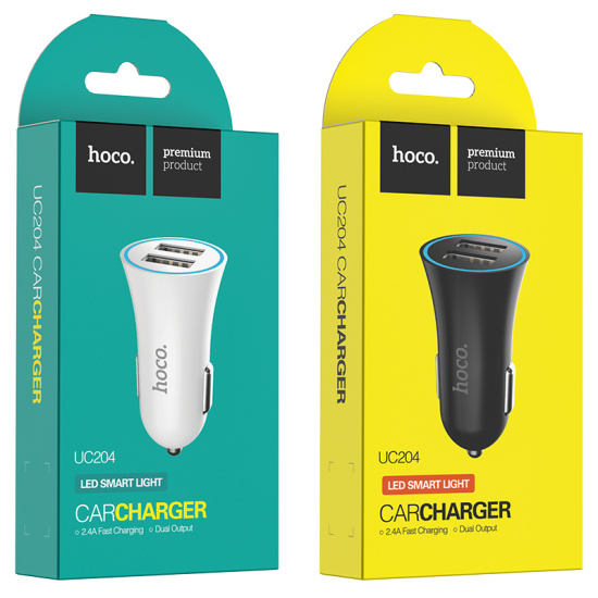 АЗУ авто зарядка HOCO UC204 2USB (Чорний)