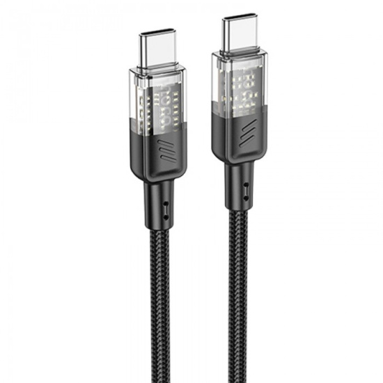 Кабель Hoco U129 Crystal (Type-C to Type-C) 1.2м 60W PD