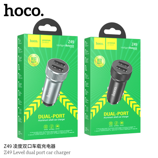 АЗУ авто зарядка HOCO Z49 Level 2USB (Чорний)