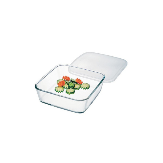 Sim.Ємнiсть квадратна з-пл.криш.150х150х45мм.Color s7486/L