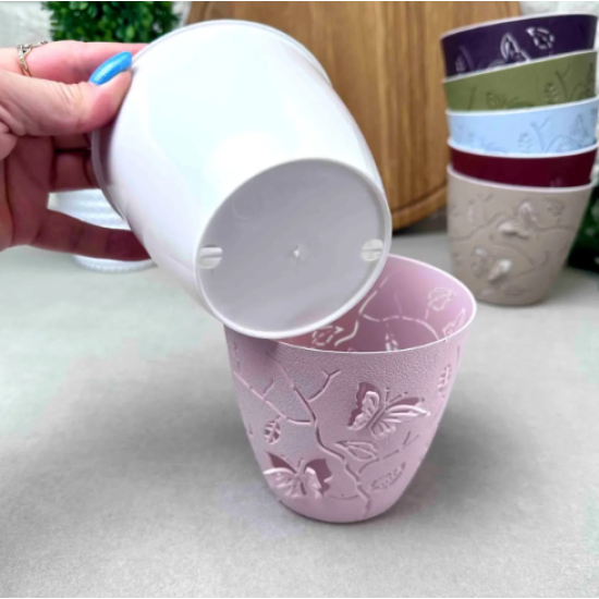 "PLAST ART" (ALY-102) Горщик д/квітів 3D 1,4Л (60) (мікс)