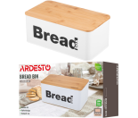 AR0912WB Хлібниця Ardesto Midori 33х18х13см, метал, бамбук, білий