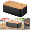 AR0912BB Хлібниця Ardesto Midori 33х18х12см, метал, бамбук, чорний