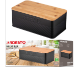 AR0912BB Хлібниця Ardesto Midori 33х18х12см, метал, бамбук, чорний