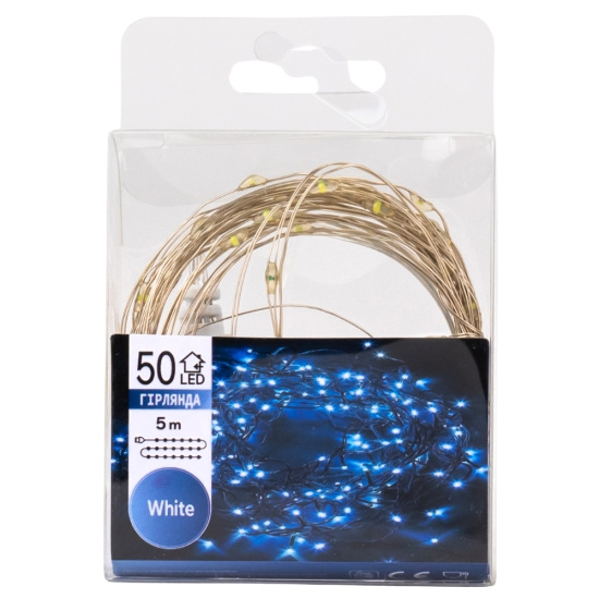 Гірлянда "Роса" 50 LED, біла, 5 м, від USB 9133-008