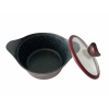 VB-A0322NS GRAND Vinnarc Каструля кругла 22см, 3,1л, антипригар. покриттям,  скляна криш. силікон. обід, Індукція, Бордо/чорна
