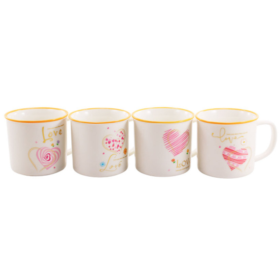 SH25013  Кухоль  фарф. 300 мл  PINK LOVE,  кол. кор. 6911100000