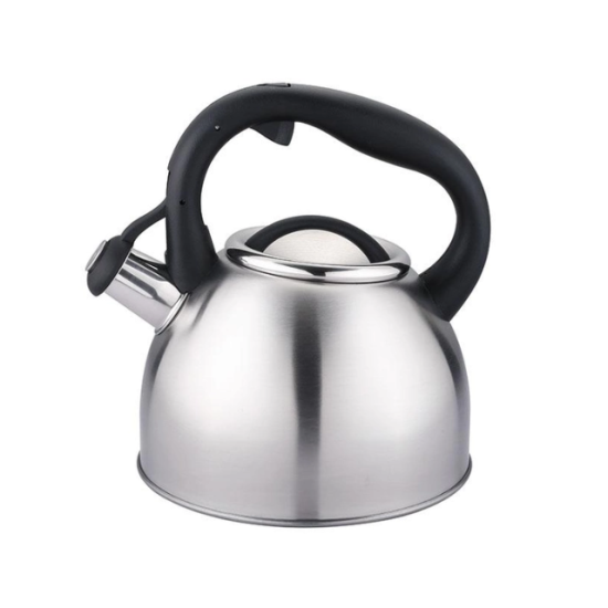ZB-K2.5 L B  Чайник нерж. 2,5 л  зі св. мет.криш. чорна  ручка