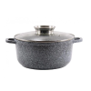 SN-0316  Каструля кр. 1,2 л  алюм. з скл.кр. МАРМУР, індукц.