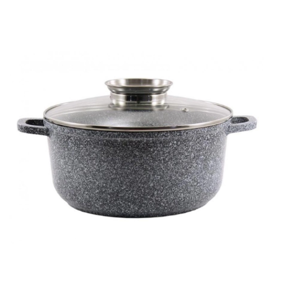 SN-0316  Каструля кр. 1,2 л  алюм. з скл.кр. МАРМУР, індукц.
