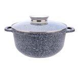 SN-0322  Каструля кр. 3,2 л алюм. з скл.кр. МАРМУР, антипр індукц.