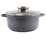 SN-0324  Каструля кругла  4,5 л алюм. з скл. кр.  МАРМУР, індукц.