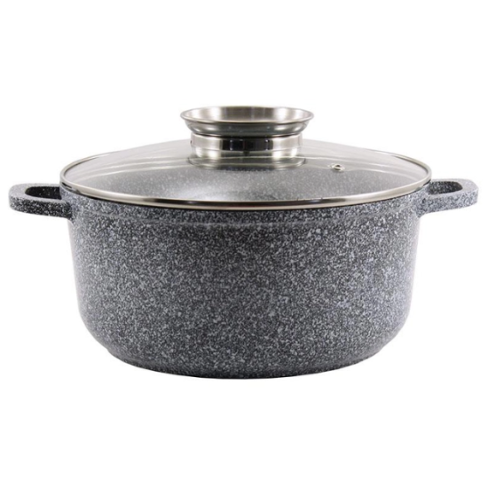 SN-0324  Каструля кругла  4,5 л алюм. з скл. кр.  МАРМУР, індукц.