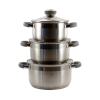 ZB-1.9/2.6/3.6 CG  Набір  каструль нерж.  сфер.  скл/кр 3-пр  GREY 7323930000