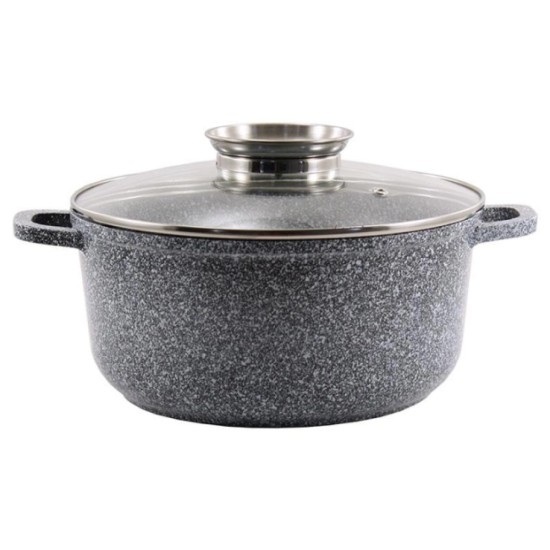 SN-0326  Каструля кр.  5,5л алюм. з скл. кр.  МАРМУР, антипр.,інд.