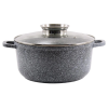 SN-0328  Каструля кругла  6,5 л алюм. з скл. кр.  МАРМУР, індукц. 
