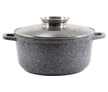 SN-0328  Каструля кругла  6,5 л алюм. з скл. кр.  МАРМУР, індукц. 