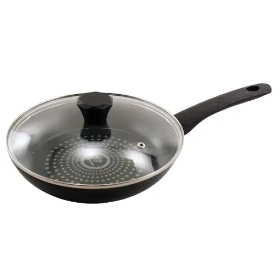 QD-F0328 B - L Сковорода d.28 см  h.5,8 см алюм. з скл.кришкою 7615108000