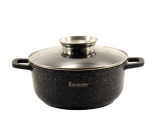 BL-0318 Каструля кругла  1,7 л  алюм. з скл.кр. МАРМУР,  антипригарний, індукц. 7615108000