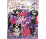 Фотозона з пов.куль.69шт.-Happy Birthday-Kuromi 50см,фольг.,латексн.шари.,шари-літери,скотч (10*10), 3 299,0053 (8532)