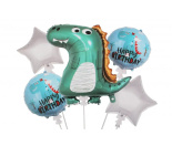 Н-р фольгіров.кульок "Happy birthday-Динозавр" 5шт.=1шт*100см+4шт*45см (50*10), 3 282,003 (1212-30)