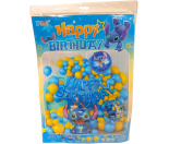 Фотозона з пов.куль. -Happy Birthday "Стіч"- кульки 59шт.,плакат -блакитна (10*10), 3 303,00926 (365)