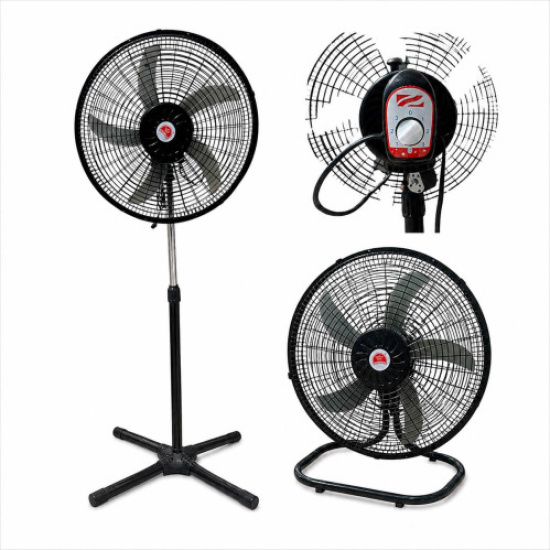 Вентилятор підлоговий 3 режими швидкості висота 134см. 18&rdquo;2IN1 INDUSTRIAL FAN(FS-4521B) (2)