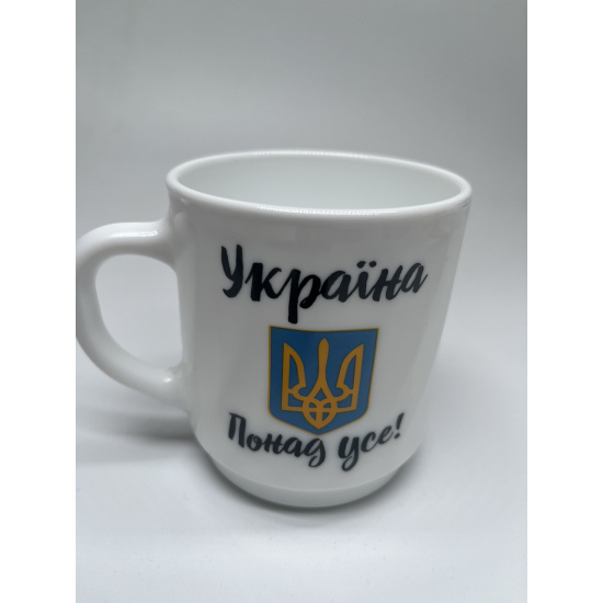 Кружка/чашка склокераміка 290 мл ДЕКОРОВАНА (ПАТРІОТИЧНА)