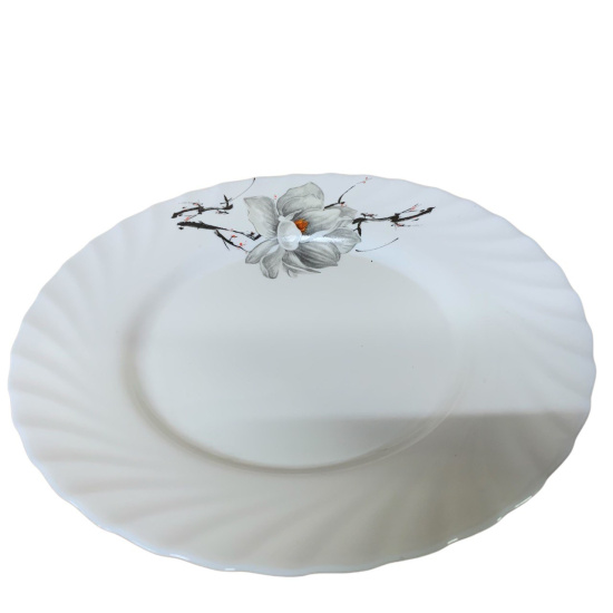 /Магнолія/ Тарілка LUMINARC склокераміка /25 см /обідня (H3665 Trianon)