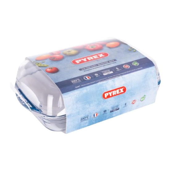 Каструля с/к PYREX кастрюля склян. прямокут. 5.2л (2.6л+2.6л) упак