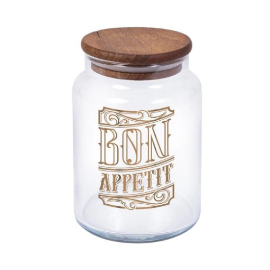Банка HEREVIN Bon Appetit з дерев. кришкою 0.89 л