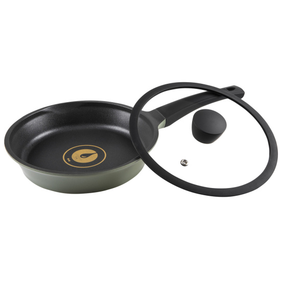 Сковорода RINGEL Zitrone Olive 24см з кришкою RG-2108-24/OL
