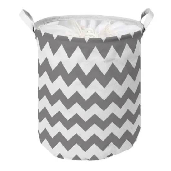 Корзина IDEA HOME LY-03 круг. ткан. з/кр Zig Zag 35х45 см