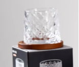 Склянка LED SHTOX ROMB з бамбук.підст. /280 мл