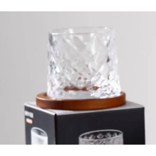 Склянка LED SHTOX ROMB з бамбук.підст. /280 мл