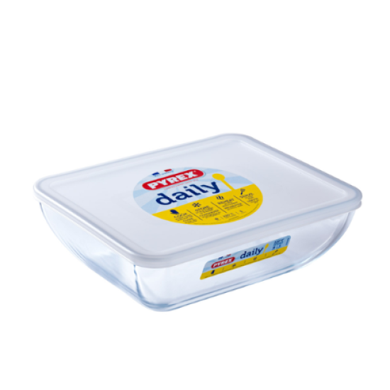 form.gl.cer PYREX DAILY форма с крыш.стекл. прям. 22х17см (1.3л)