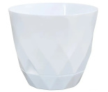 Flower pot VIOLET HOUSE 0199 PRIZMA WHITE д/квітів із внут.зливом води 3 л.
