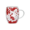 Набір чашок Червоне намисто з подвійним дном VITTORA, 2шт, 320мл