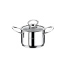 OMS Каструля D=16х5см 1,0л, кришка скло, ручки сталь (індукція) (OMS 2008-16х5-1л)