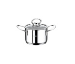 OMS Каструля D=16х5см 1,0л, кришка скло, ручки сталь (індукція) (OMS 2008-16х5-1л)
