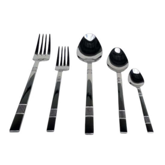 OMS-60 PCS Набір стол.прил. у картонній коробці 60 шт з нерж.сталі ALMENDRA (малюнок крапки) (OMS 4120-60 ALMENDRA)