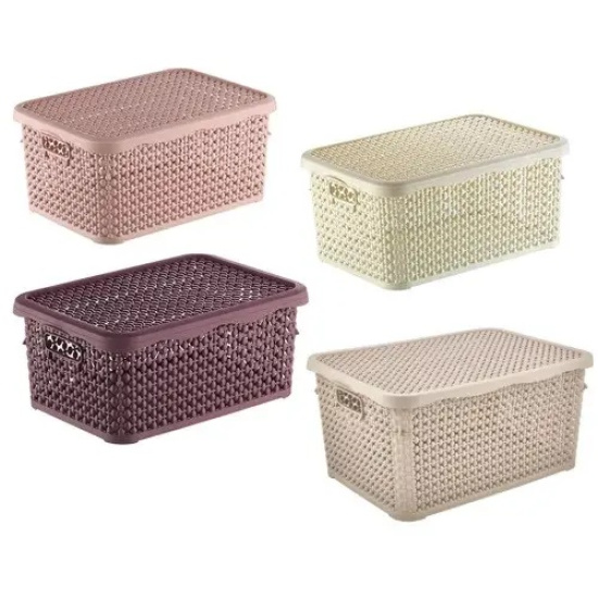 "PLAST ART" Корзина Bursev PEARL с кришкою 10,0 л (350*238*155 мм)